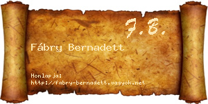 Fábry Bernadett névjegykártya