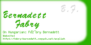 bernadett fabry business card